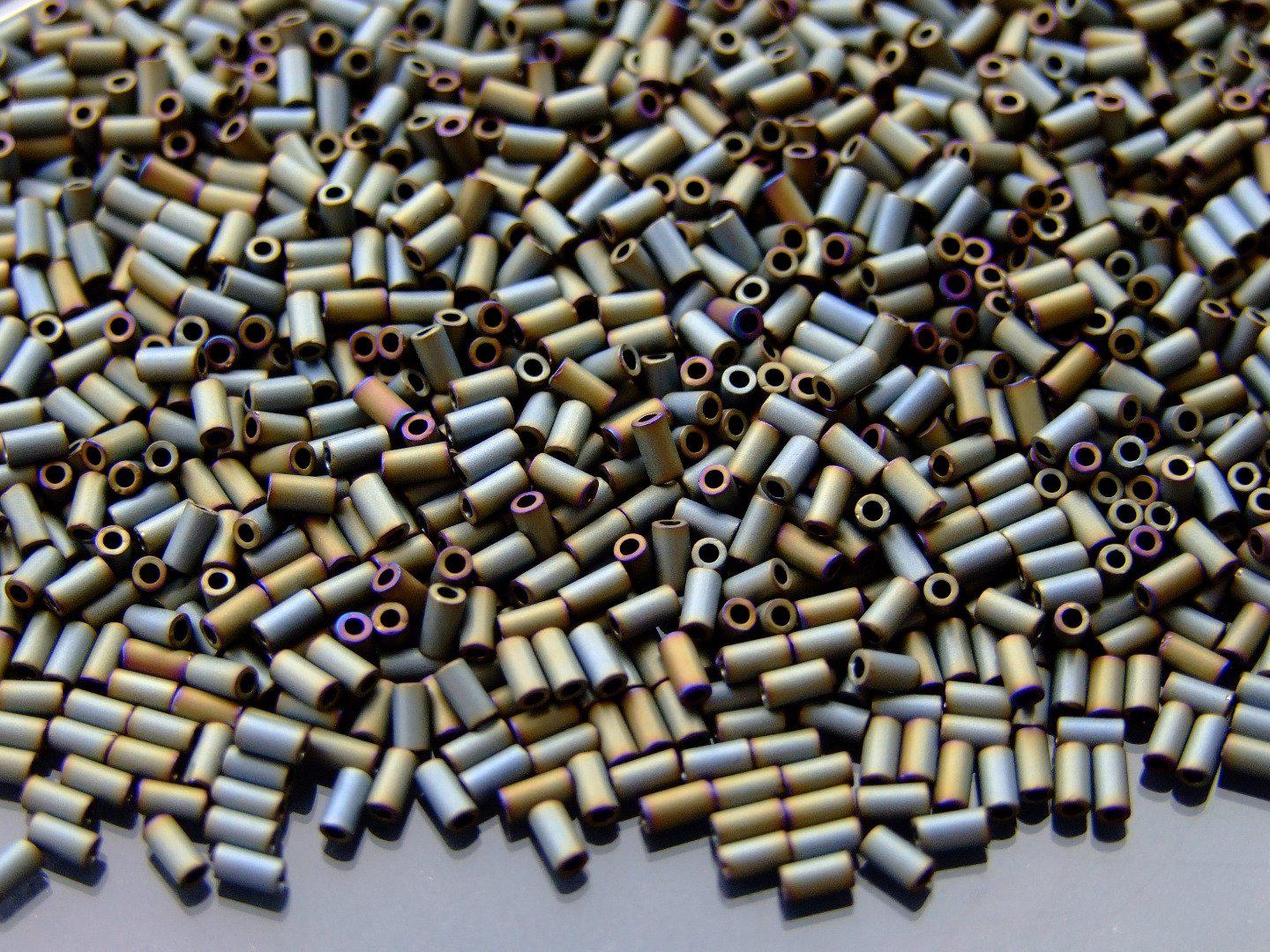 10g Toho Bugle Beads 613 Matte Color Iris Grey 3mm