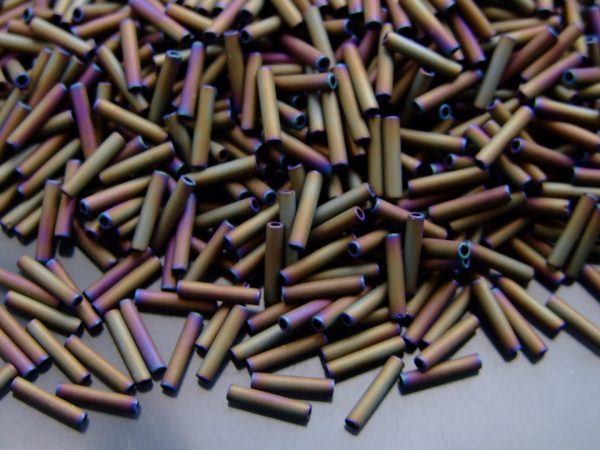 10g 614 Matte Color Iris Brown Toho Bugle Seed Beads 9mm beads mouse