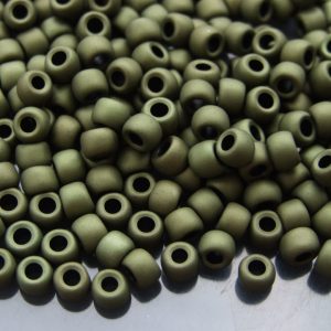 TOHO Seed Beads 617 Matte Color Dark Olivine 3/0 beads mouse