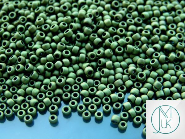 TOHO Seed Beads 617 Matte Color Dark Olivine 8/0 beads mouse
