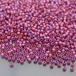 TOHO Seed Beads 625F Gold Luster Matte Plum 11/0 beads mouse