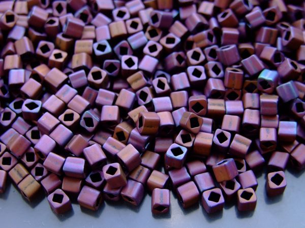 10g 703 Matte Color Mauve Mocha Toho Cube Seed Beads 4mm Michael's UK Jewellery