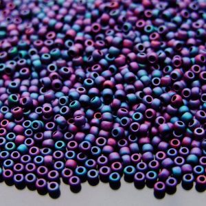 TOHO Seed Beads 705 Matte Color Iris Blue 11/0 beads mouse