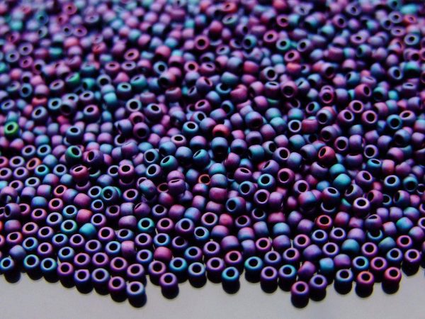 TOHO Seed Beads 705 Matte Color Iris Blue 11/0 beads mouse