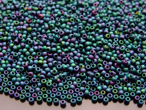 TOHO Seed Beads 706 Matte Color Iris Teal 11/0 beads mouse