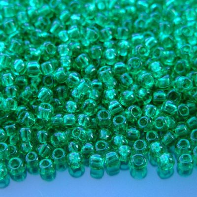 TOHO Seed Beads 72 Transparent Beach Glass Green 8/0 beads mouse