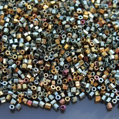 10g 721 Galvanized Blue Gold Toho Hexagon Seed Beads 11/0 2mm TOHO HEXAGON seed beads 11/0 beads mouse