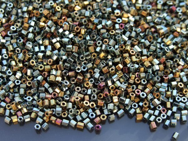 10g 721 Galvanized Blue Gold Toho Hexagon Seed Beads 11/0 2mm TOHO HEXAGON seed beads 11/0 beads mouse