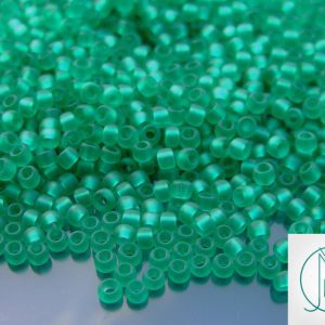 TOHO Seed Beads 72F Transparent Peridot Dark Frosted 8/0 beads mouse