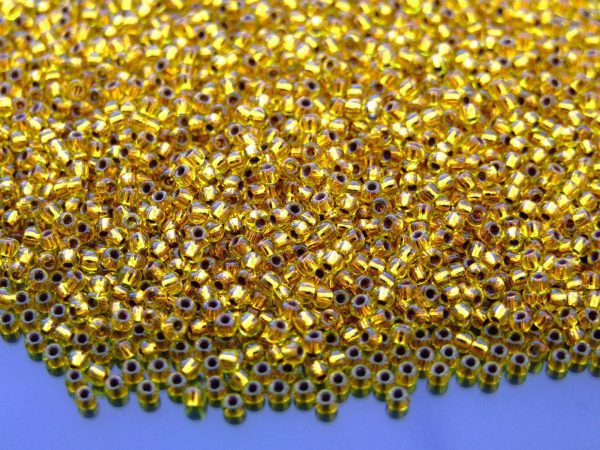 TOHO Seed Beads 745 Copper Lined Marigold 11/0 beads mouse