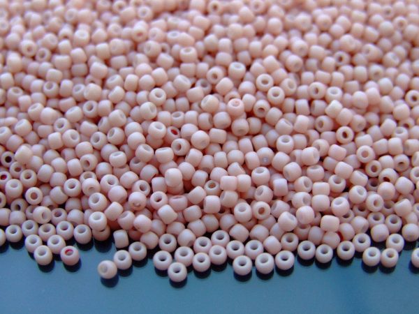 Toho Seed Beads 764 Opaque Pastel Frosted Shrimp 11/0 beads mouse