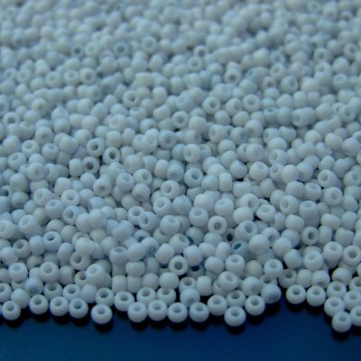 Toho Seed Beads 767 Opaque Pastel Frosted Light Gray 11/0 beads mouse