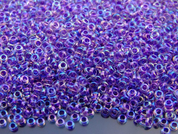 10g 774 Inside Color Rainbow Crystal/Grape Lined Toho Demi Round Seed Beads 8/0 3mm Michael's UK Jewellery