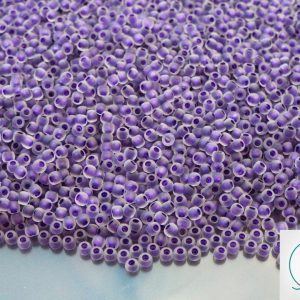 TOHO Seed Beads 774F Inside Color Frosted Crystal Grape Lined 11/0 beads mouse
