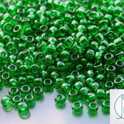 TOHO Seed Beads 7B Transparent Grass Green 6/0 beads mouse