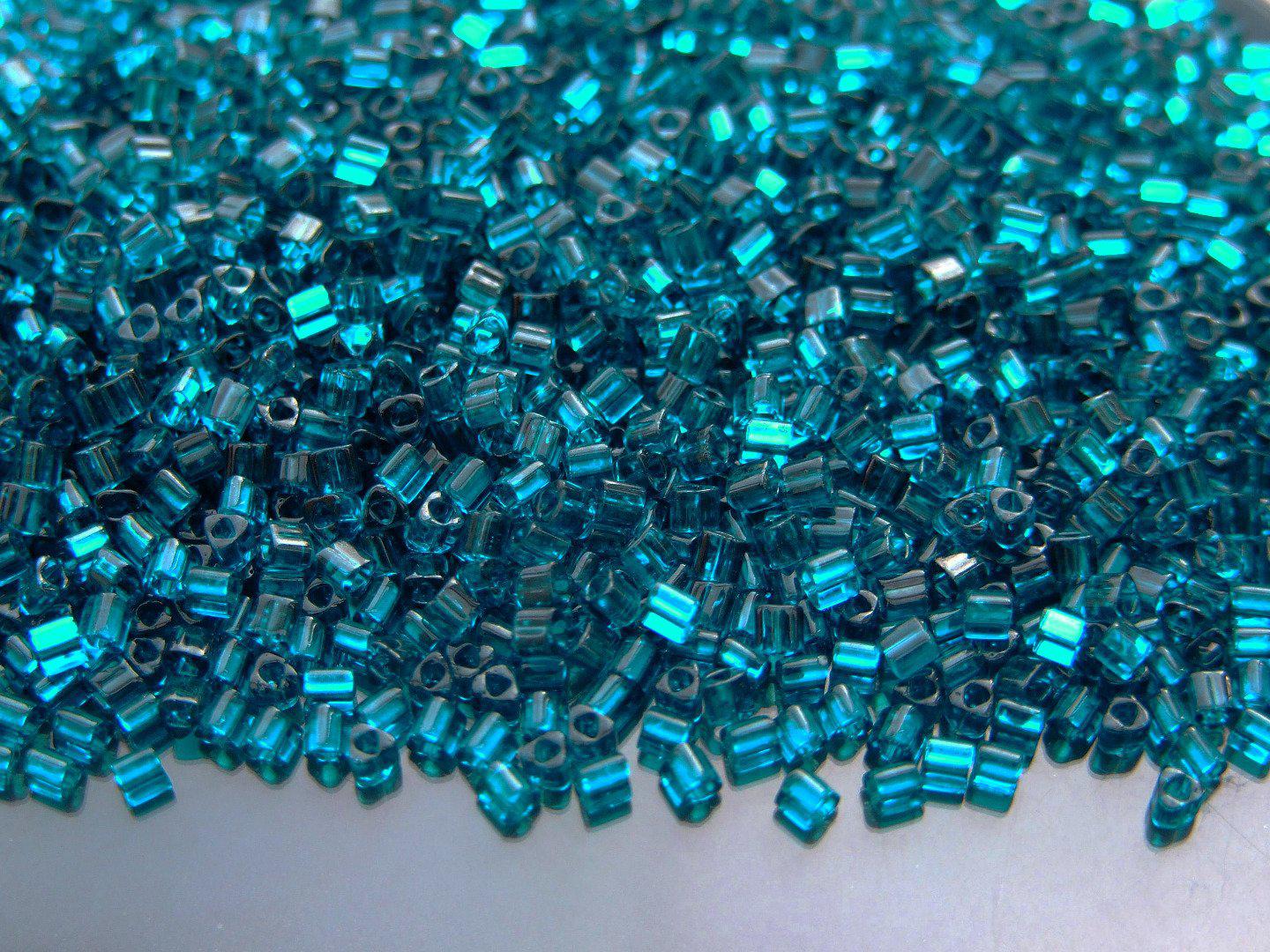 TOHO Triangle Beads 7BD Transparent Capri Blue 11/0 beadsmouse.co.uk