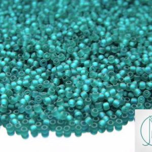 TOHO Seed Beads 7BDF Transparent Teal Frosted 11/0 beads mouse