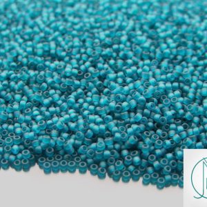 10g 7BDF Transparent Teal Frosted Toho Seed Beads 15/0 1.5mm Michael's UK Jewellery