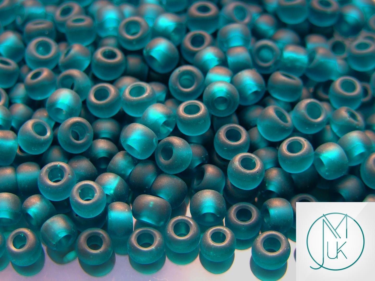 10g 7BDF Transparent Teal Frosted Toho Seed Beads 3/0 5.5mm Michael's UK Jewellery