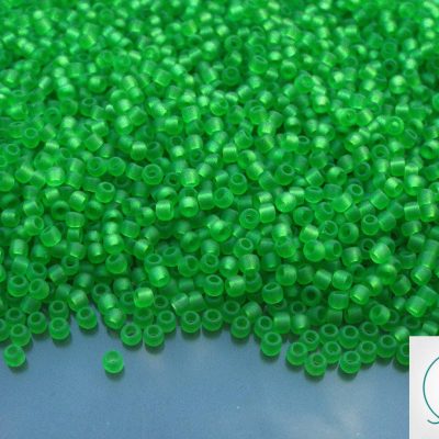 TOHO Seed Beads 7F Transparent Frosted Peridot 11/0 beadsmouse.co.uk