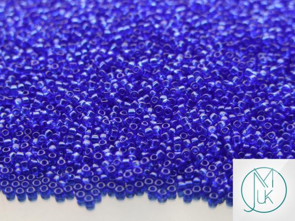 10g 8 Transparent Cobalt Toho Seed Beads 15/0 1.5mm Michael's UK Jewellery