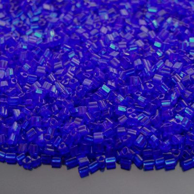 TOHO Triangle Beads 8 Transparent Cobalt 11/0  beadsmouse.co.uk
