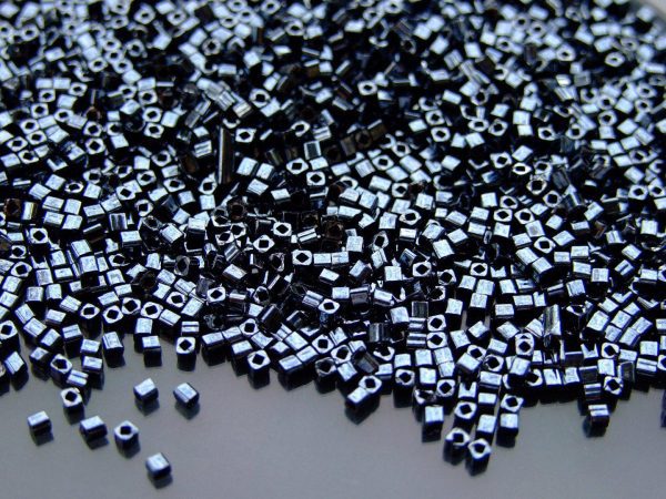 10g 81 Metallic Hematite Toho Cube Seed Beads 1.5mm Michael's UK Jewellery