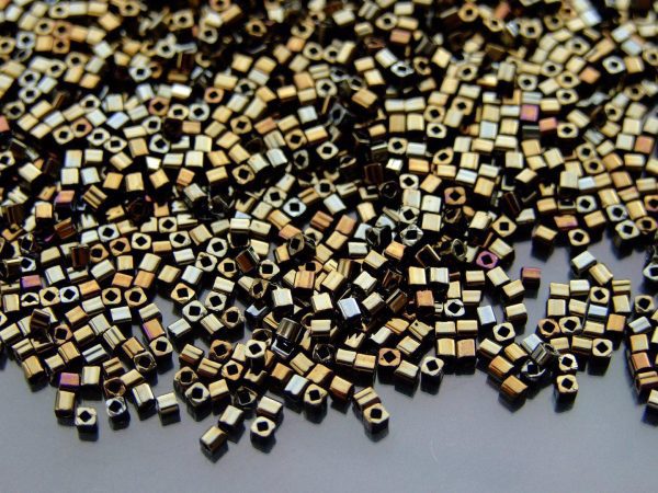 10g 83 Metallic Iris Brown Toho Cube Seed Beads 1.5mm Michael's UK Jewellery