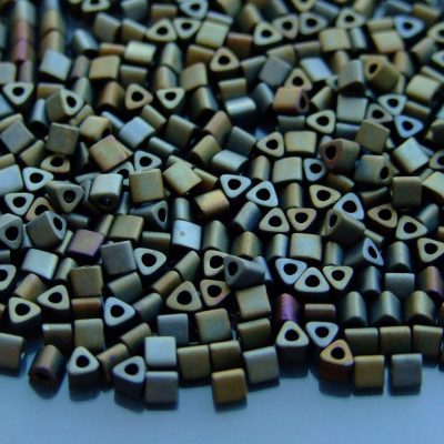 10g 83F Frosted Metallic Iris Brown Toho Triangle Seed Beads 8/0 3mm Michael's UK Jewellery