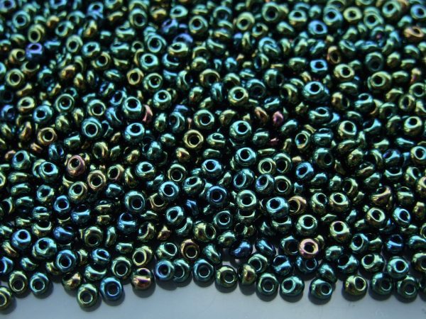 10g 84 Metallic Iris Green Brown Toho 3mm Magatama Seed Beads Michael's UK Jewellery