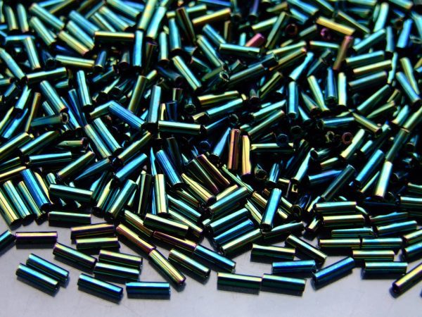10g 84 Metallic Iris Green/Brown Toho Bugle Seed Beads 6mm Michael's UK Jewellery