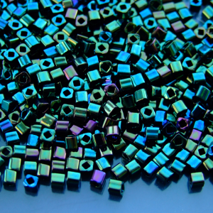 10g 84 Metallic Iris Green/Brown Toho Cube Seed Beads 3mm Michael's UK Jewellery