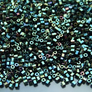 10g 84 Metallic Iris Green/Brown Toho Hexagon Seed Beads 11/0 2mm Michael's UK Jewellery