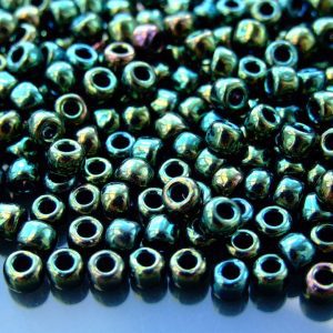 10g 84 Metallic Iris Green Brown Toho Seed Beads 3/0 5.5mm Michael's UK Jewellery