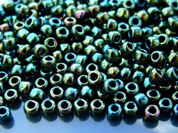 10g 84 Metallic Iris Green Brown Toho Seed Beads 3/0 5.5mm Michael's UK Jewellery