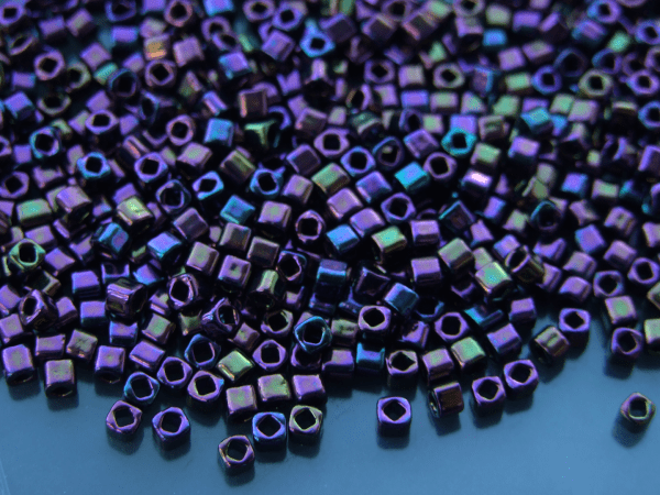 10g 85 Metallic Iris Purple Toho Cube Seed Beads 3mm Michael's UK Jewellery