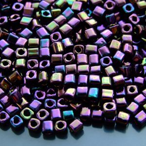 10g 85 Metallic Iris Purple Toho Cube Seed Beads 4mm Michael's UK Jewellery