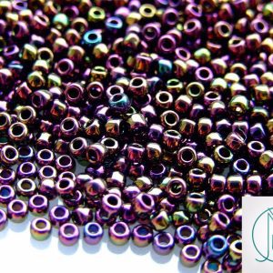 TOHO Seed Beads 85 Metallic Iris Purple 8/0 beads mouse
