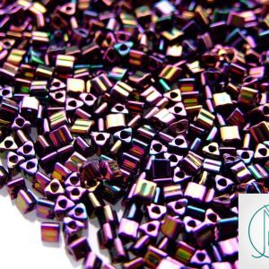 10g 85 Metallic Iris Purple Toho Triangle Seed Beads 8/0 3mm Michael's UK Jewellery