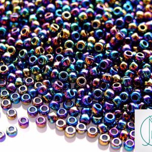 10g 86 Metallic Iris Rainbow Toho Seed Beads 8/0 3mm Michael's UK Jewellery