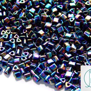 10g 86 Metallic Iris Rainbow Toho Triangle Seed Beads 8/0 3mm Michael's UK Jewellery