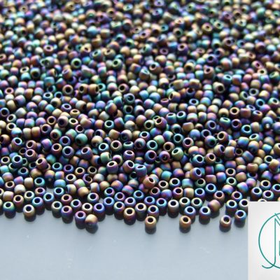 TOHO Seed Beads 86F Opaque Frosted Rainbow Iris 11/0 beads mouse