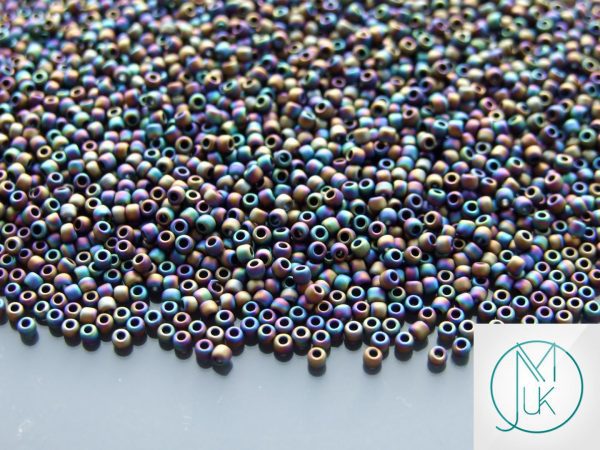 TOHO Seed Beads 86F Opaque Frosted Rainbow Iris 11/0 beads mouse