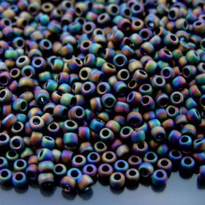 10g 86F Opaque Frosted Rainbow Iris Toho Seed Beads 8/0 3mm Michael's UK Jewellery