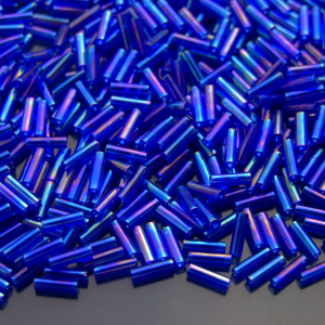 10g 87 Transparent Cobalt Rainbow Toho Bugle Seed Beads 6mm Michael's UK Jewellery