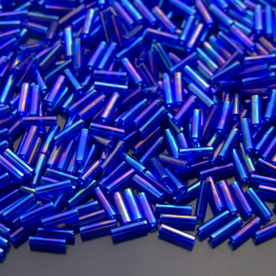 10g 87 Transparent Cobalt Rainbow Toho Bugle Seed Beads 6mm Michael's UK Jewellery