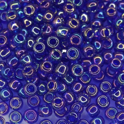 TOHO Seed Beads 87 Transparent Cobalt Rainbow 3/0 beads mouse