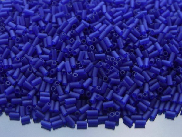 10g Toho Bugle Beads 8DF Transparent Frosted Cobalt 3mm