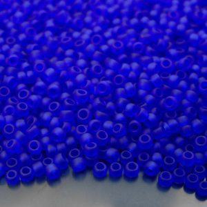 TOHO Seed Beads 8F Transparent Frosted Dark Sapphire 8/0 beads mouse