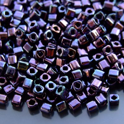 10g 90 Metallic Amethyst Gun Metal Toho Cube Seed Beads 4mm Michael's UK Jewellery